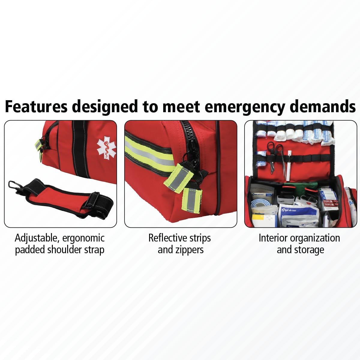 First Aid Only 91484 Basic First Aid Kit First Responder Bag with Bleed Control, 335 Pieces