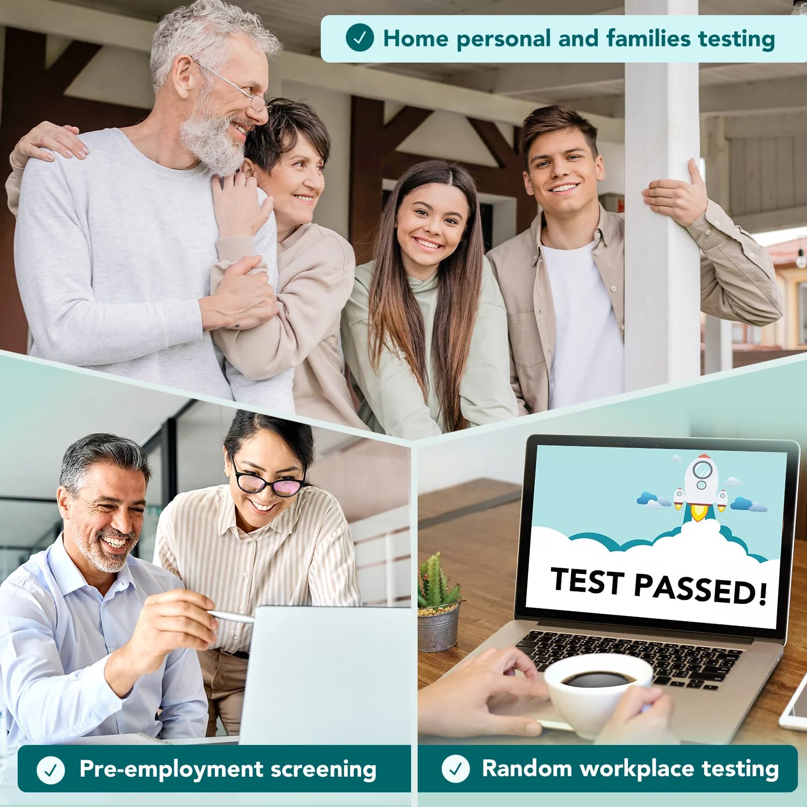 5 Pack Easy@Home 5 Panel Instant Drug Test Kits - Testing Marijuana (THC), COC, OPI 2000, AMP, BZO - Urine Dip Drug Testing - #EDOAP-754