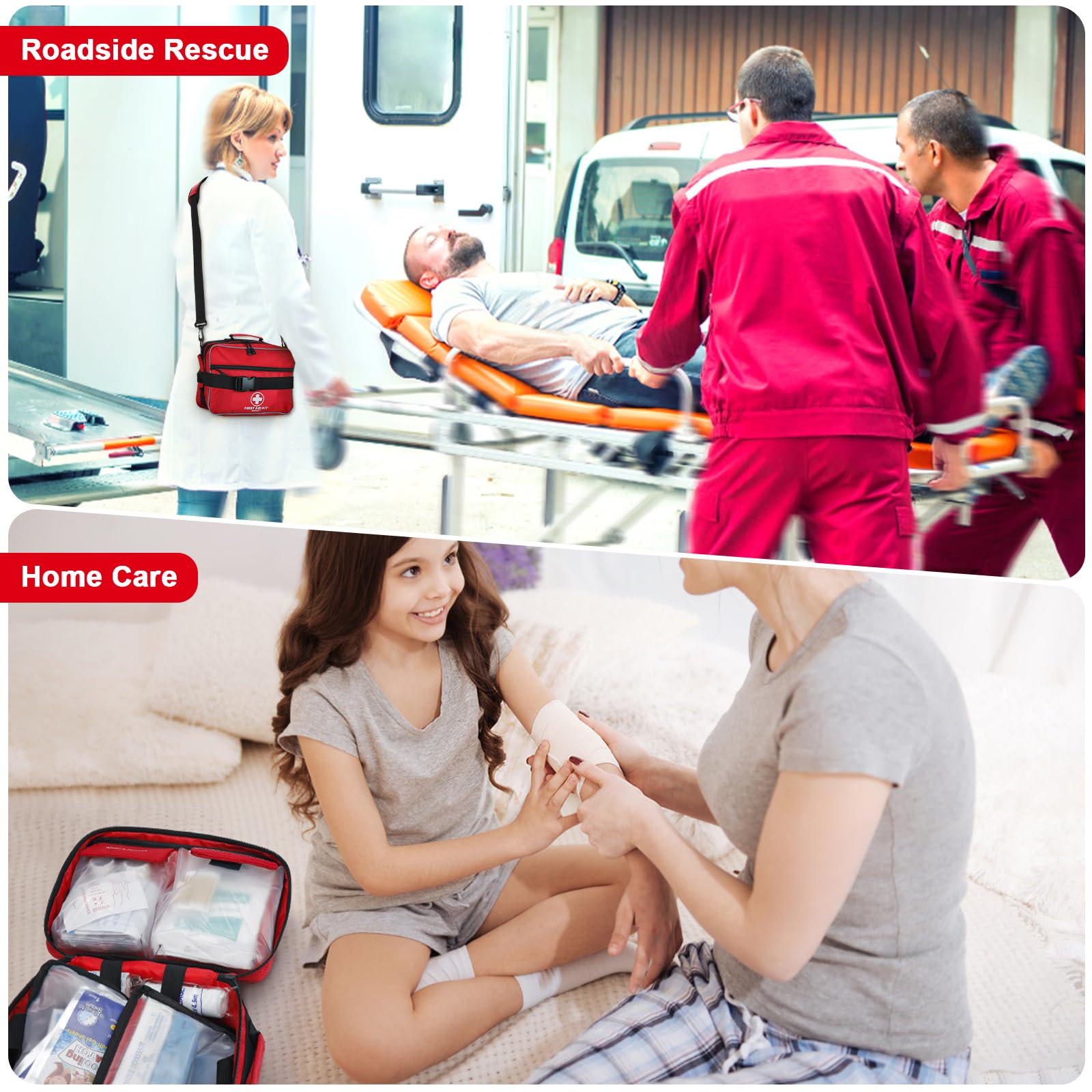 Poygik Premium 420 Piece Large First Aid Kit for Home, Car, Travel, Camping, Truck, Hiking, Sports, Office, Vehicle & Outdoor Emergencies - Emergency Medical Kits, Businesses & Home Medical Supplies
