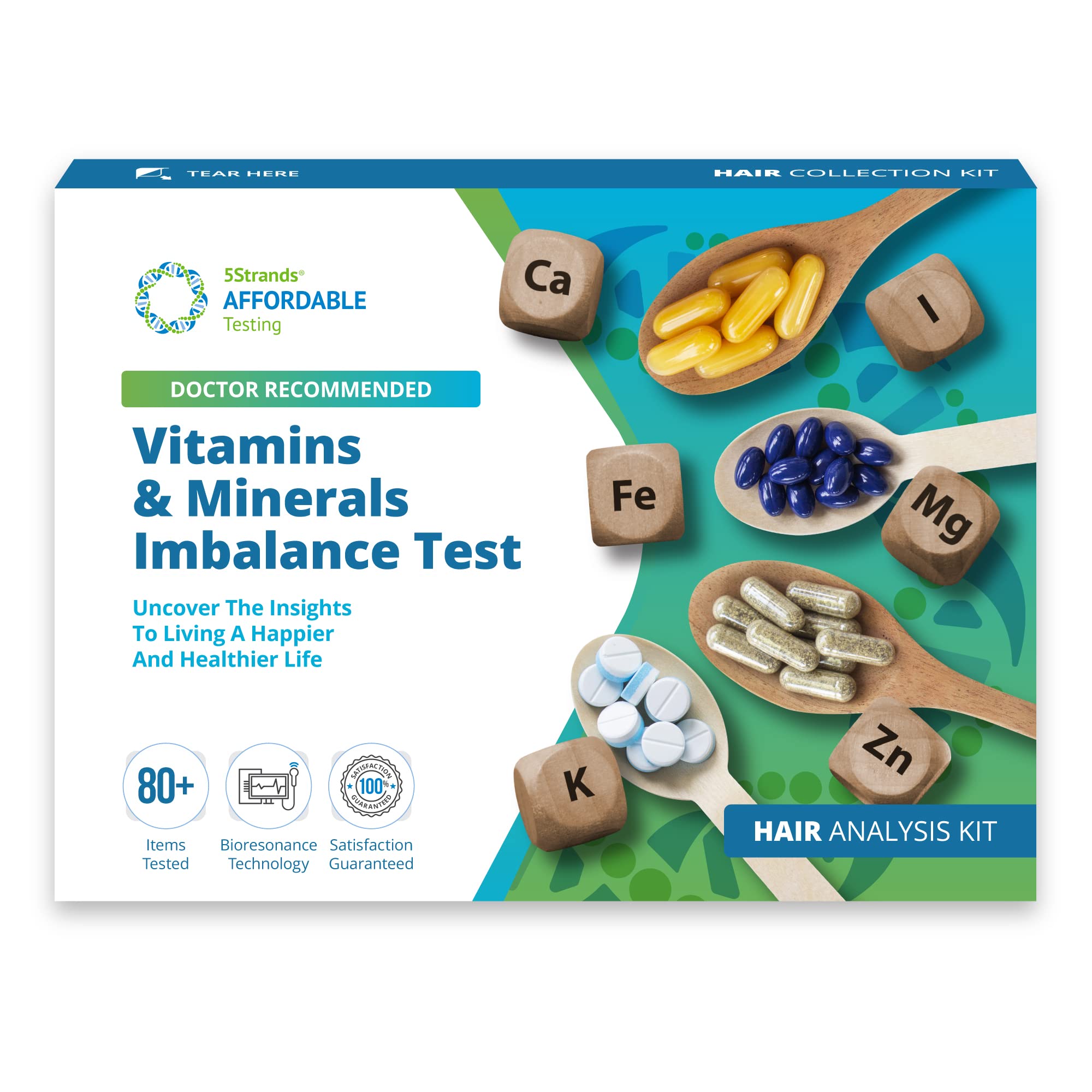 5 Strands սնուցման անբավարարության թեստ, 83 վիտամիններ, հանքանյութեր, ամինաթթուների անհավասարակշռության փորձարկում, տանը առողջության թեստ, մազերի ճշգրիտ վերլուծություն, արդյունքներ 5 օրվա ընթացքում, դիետա և ապրելակերպի առողջություն