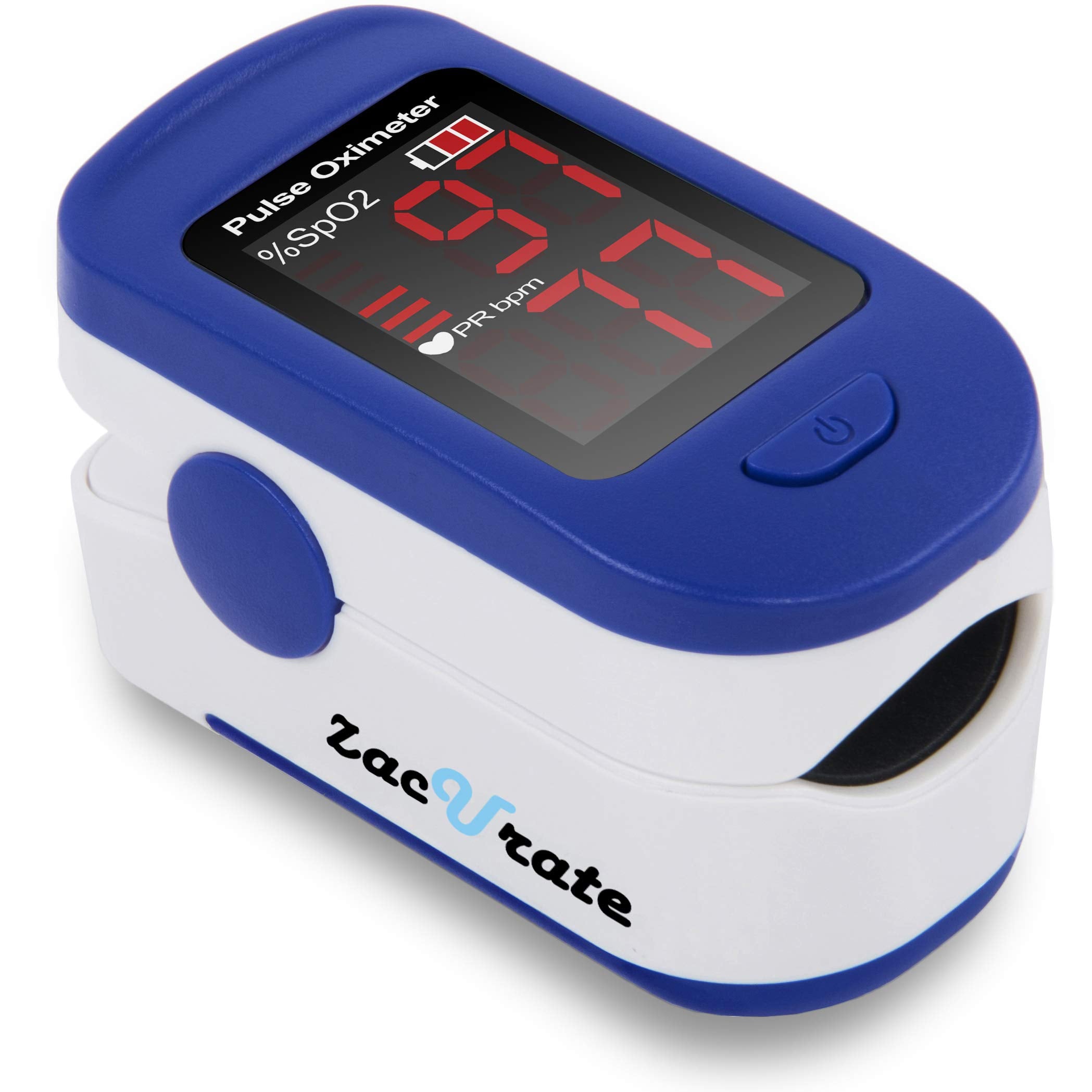 Zacurate 500BL Fingertip Pulse Oximeter Արյան թթվածնի հագեցվածության մոնիտոր՝ ներառված մարտկոցներով (մուգ կապույտ)