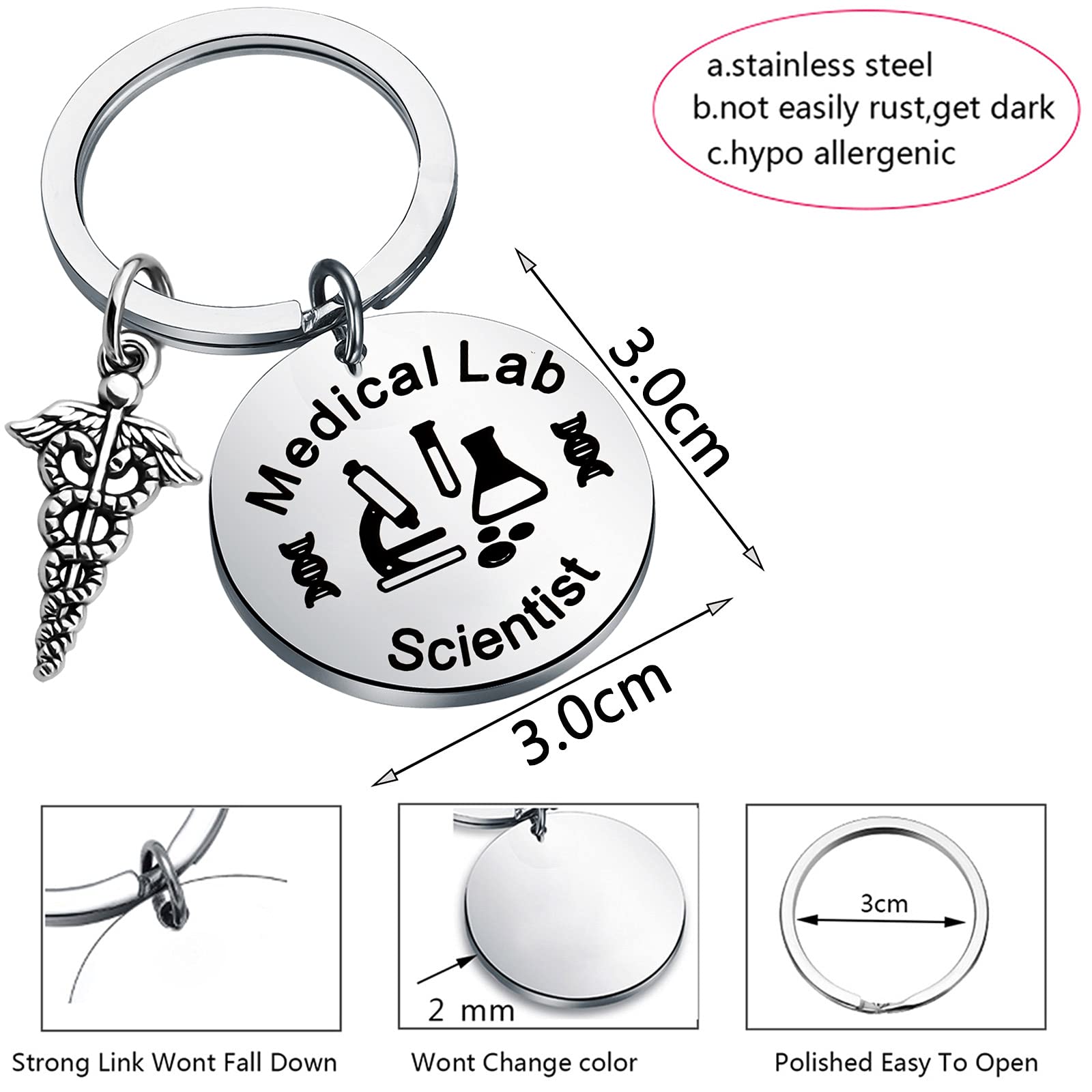 TGBJE Medical Lab Scientist Gift Medical Lab Scientist Keychain Lab Assistant Gift Medical Laboratory Scientist Gift (Lab Scientist)