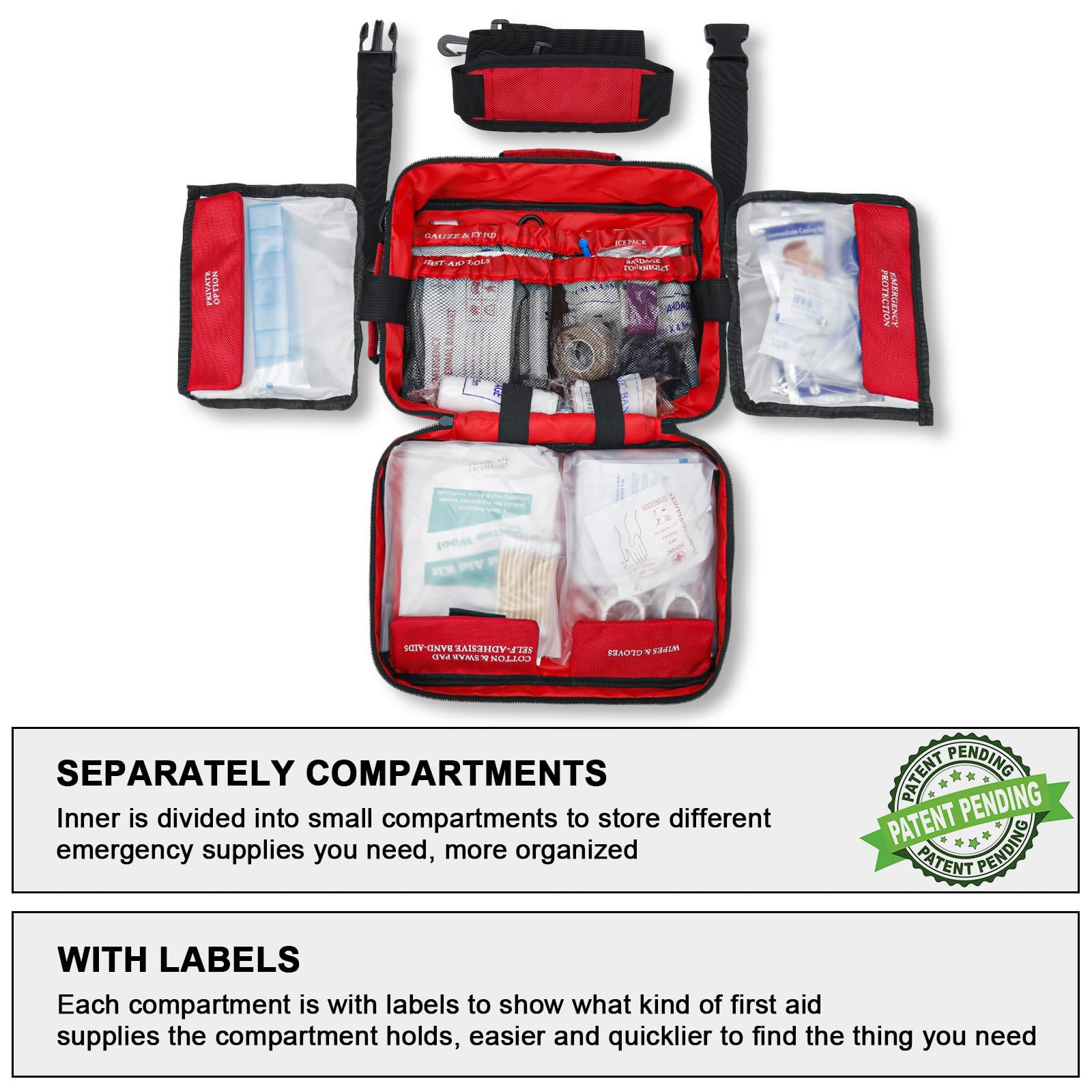 Poygik Premium 420 Piece Large First Aid Kit for Home, Car, Travel, Camping, Truck, Hiking, Sports, Office, Vehicle & Outdoor Emergencies - Emergency Medical Kits, Businesses & Home Medical Supplies
